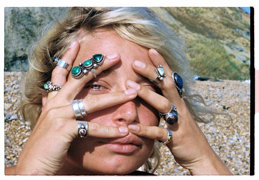 Alice & Lily Photoshoot by the English Coastline wearing Silver Jewellery