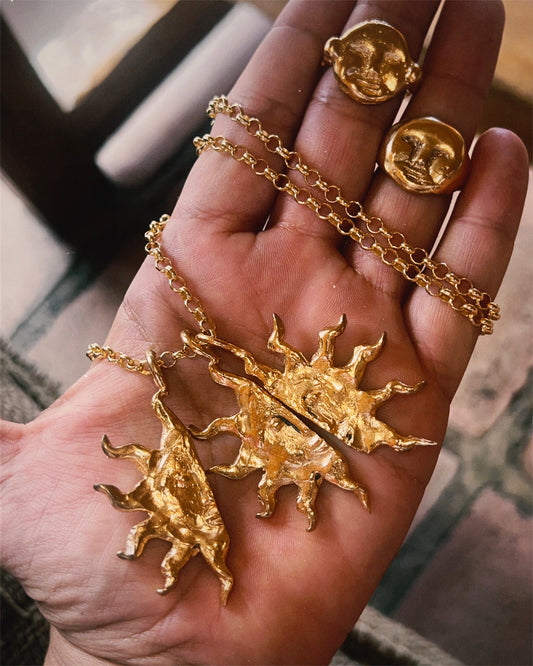 Sol Twin Flame Pendant : Single Half Right