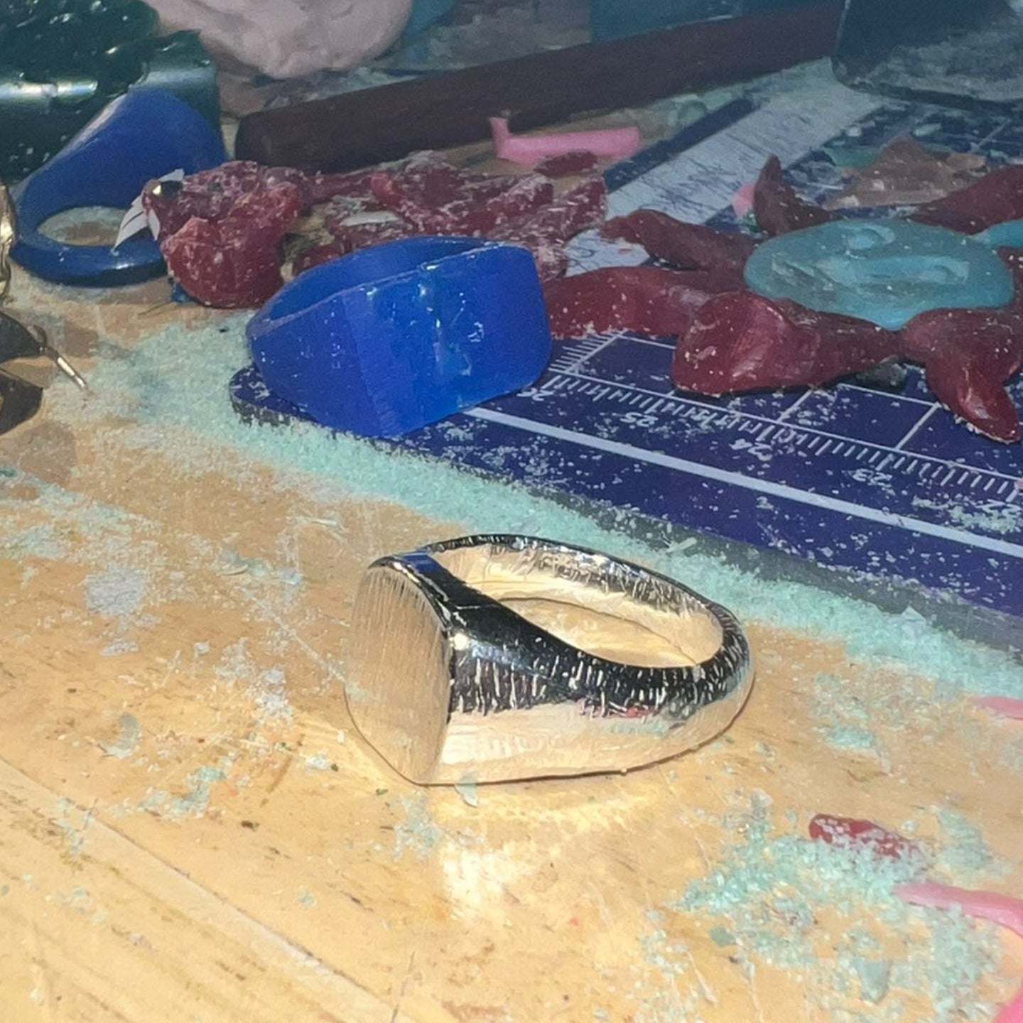 Scratch Signet Sterling Silver Ring