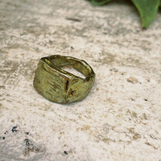 Pinkie Signet Ring in Brass