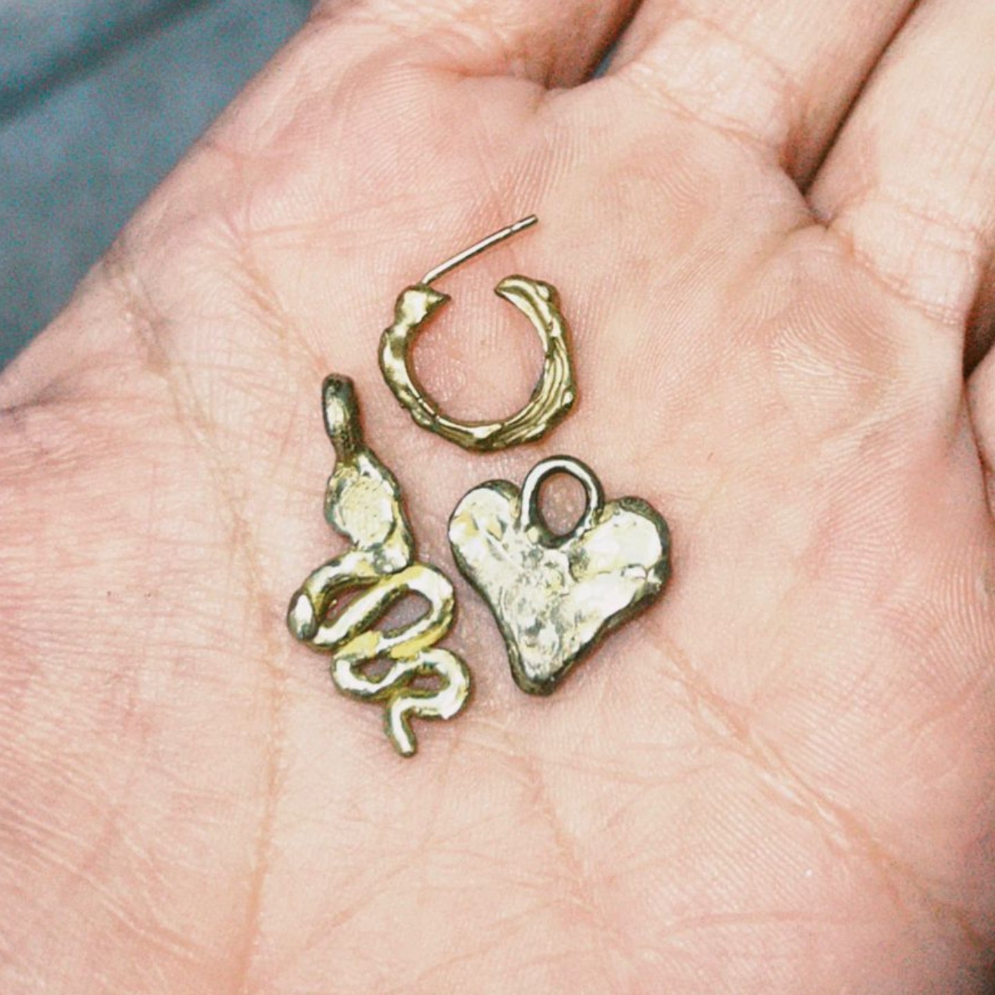 Gold Plated Brass Mini Heart Charm